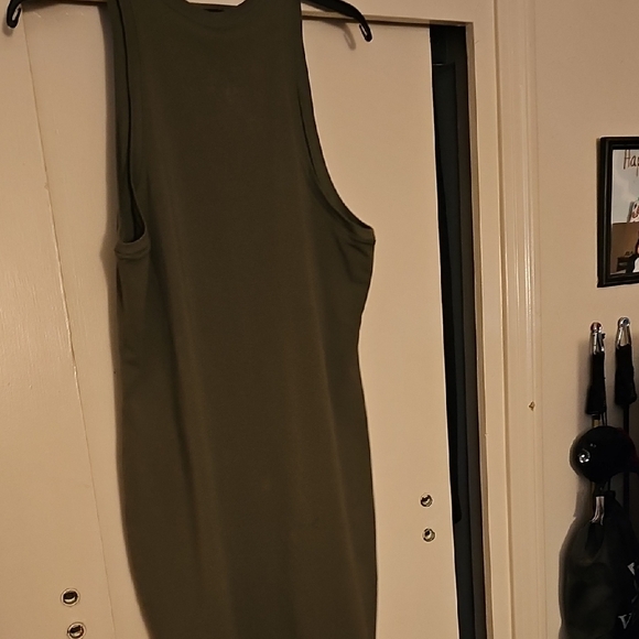 Adidas Icons Small Logo Dress Green Sheath Halter Neck - Picture 3 of 4